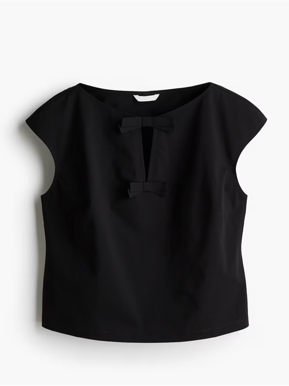 H&M Black Bow-Accent Cap Sleeve Tank